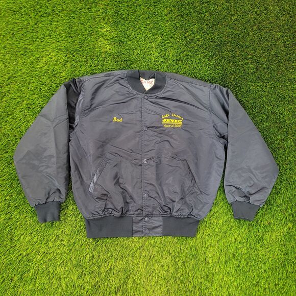 Vintage 80s 420 Safe-Driver Bomber Jacket XL 26x25 Jevic USA - Picture 2 of 16